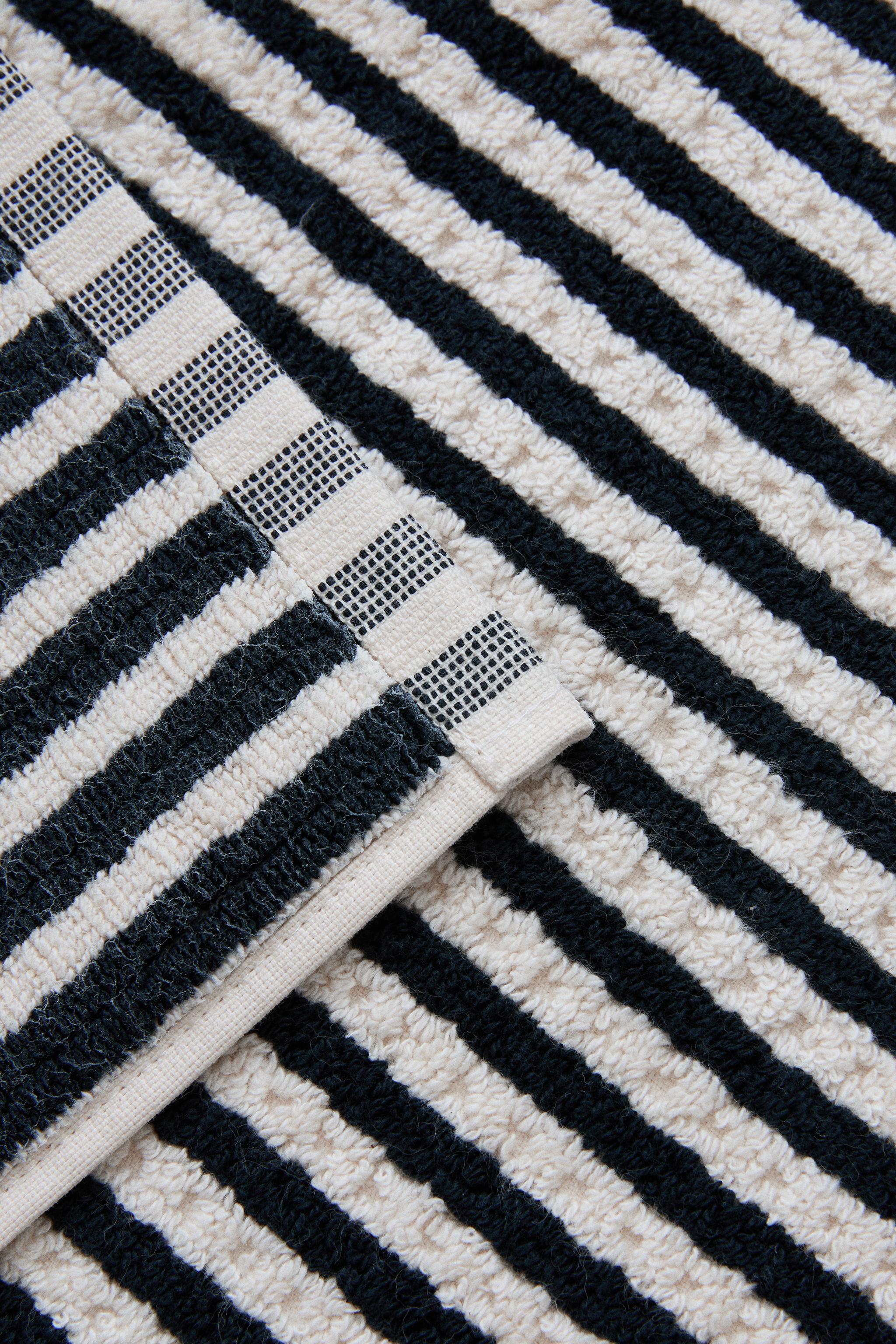 TWO-TONE STRIPED BATH MAT